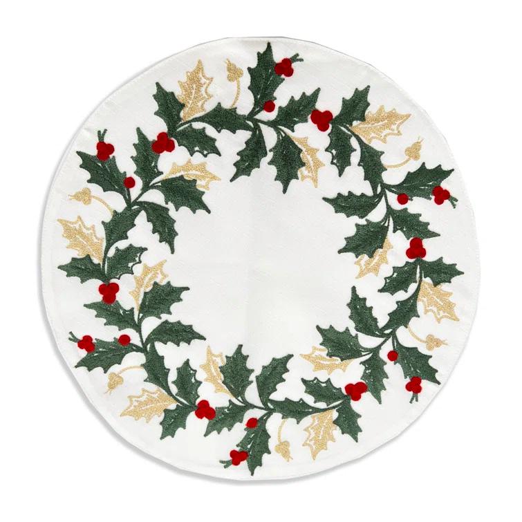Lenox Lenox Holiday Embroidered Placemat 4 Pack Set (Set of 4)