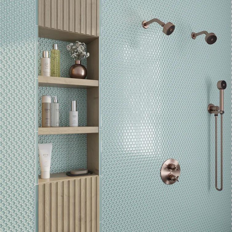 Penny 1 " X 1 " Straight Edge Glass Mosaic Sheet Wall & Floor Tile