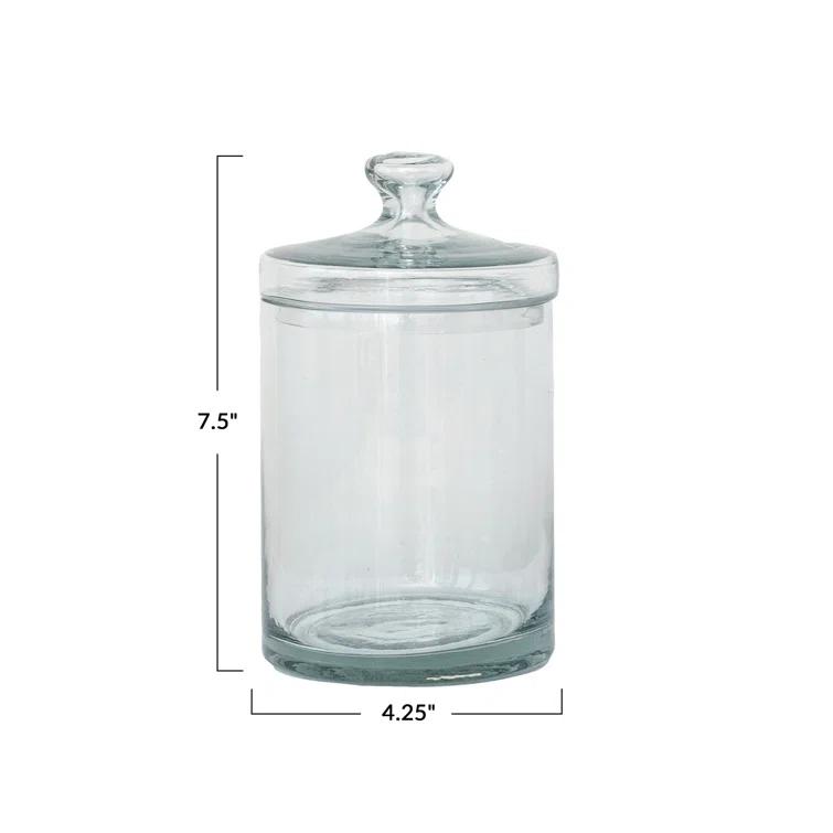 Small Clear Glass Apothecary Jar with Lid