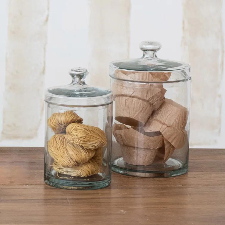 Small Clear Glass Apothecary Jar with Lid