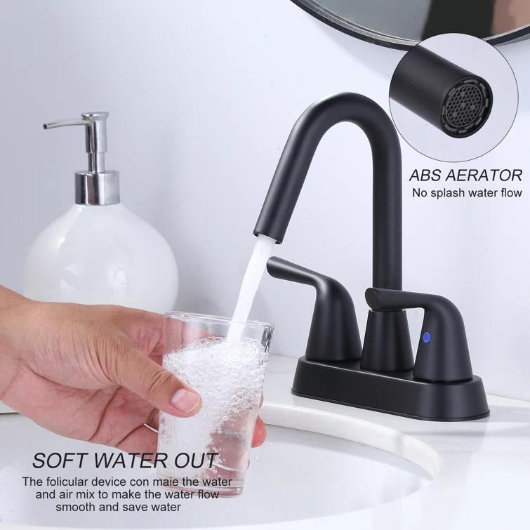 Centerset 2-handle Bathroom Faucet with Drain Assembly