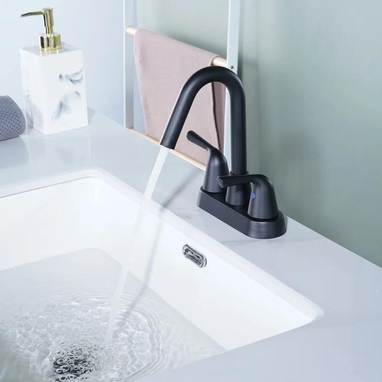 Centerset 2-handle Bathroom Faucet with Drain Assembly