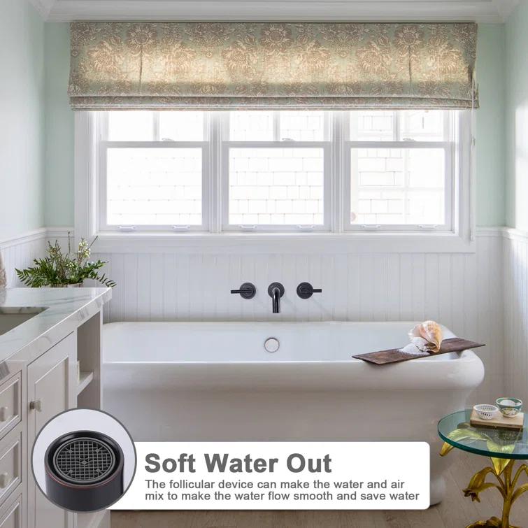 2-Handle 2-Hole Wall Mounted Bathroon Sink Faucet In Spot Resist (Valve Included)