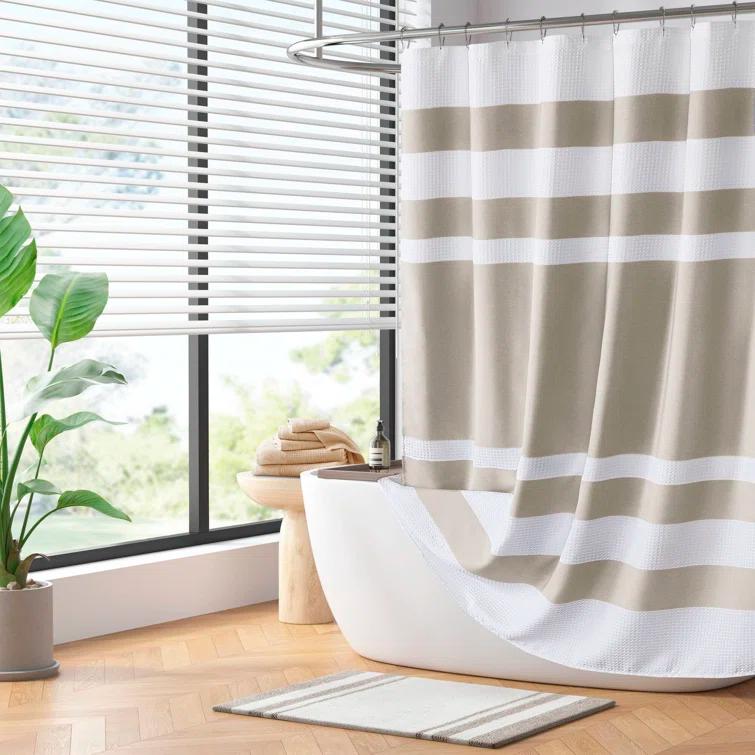 Spa Waffle Shower Curtain with 3M Treatment