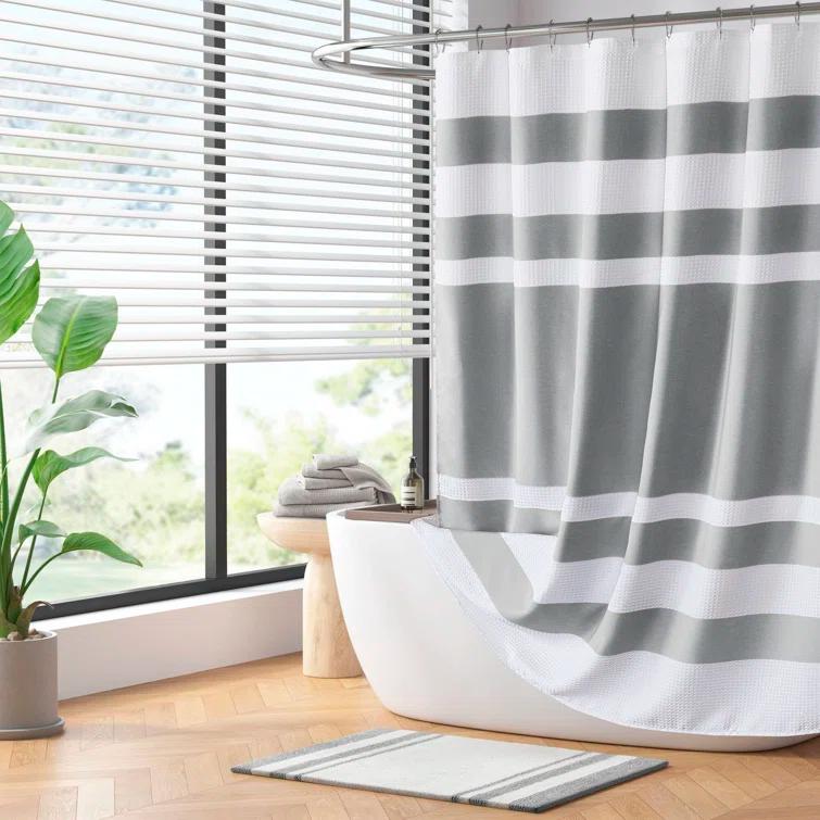 Spa Waffle Shower Curtain with 3M Treatment