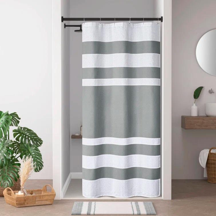 Spa Waffle Shower Curtain with 3M Treatment
