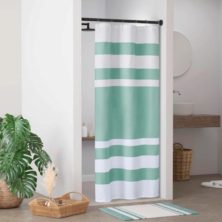 Spa Waffle Shower Curtain with 3M Treatment
