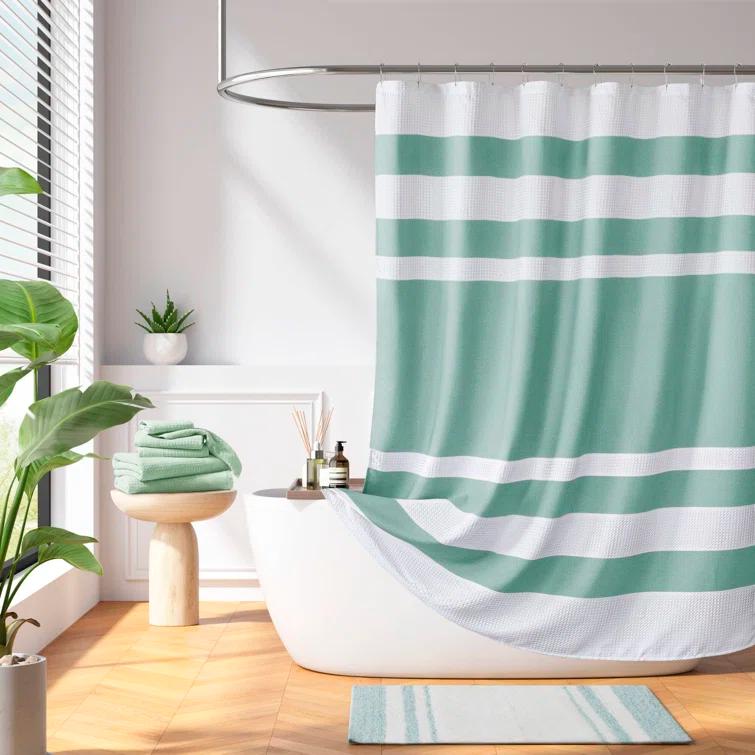 Spa Waffle Shower Curtain with 3M Treatment