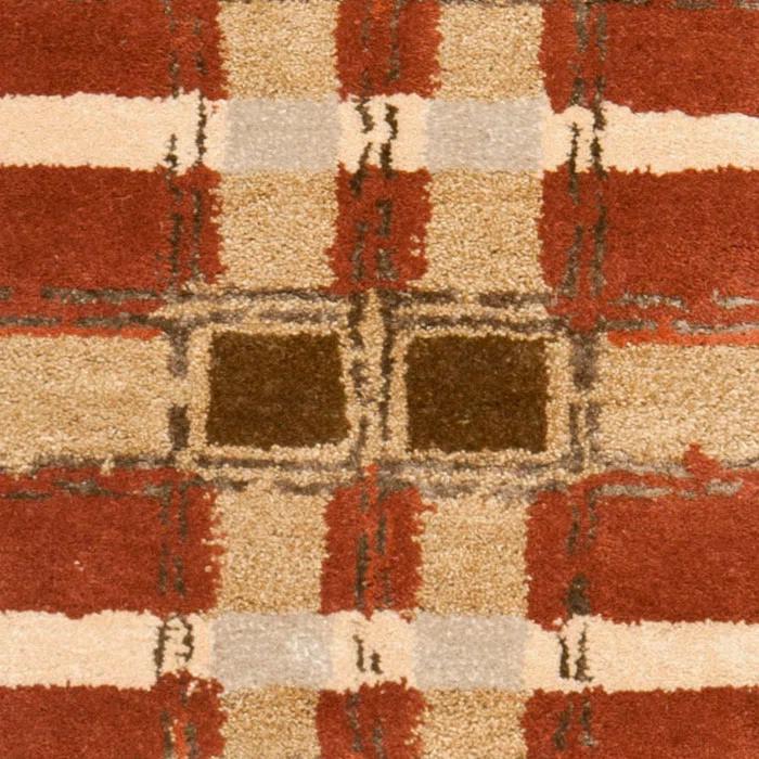Martha Stewart Hand Tufted Wool/Viscose Plaid Rug in October Leaf Red