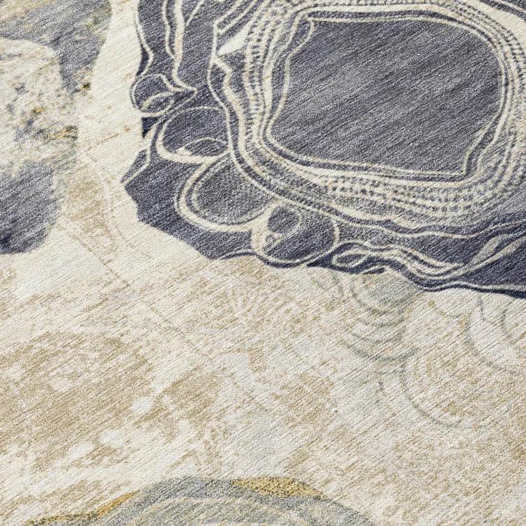 Machine Washable Indoor/Outdoor Cinead ACN1686 Ivory Rug