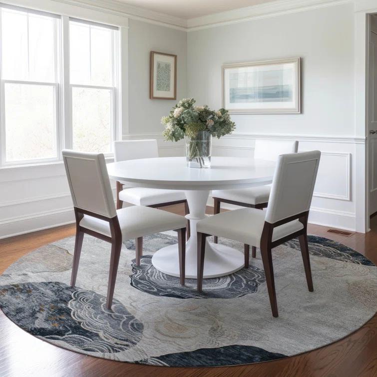 Machine Washable Indoor/Outdoor Cinead ACN1686 Gray Rug