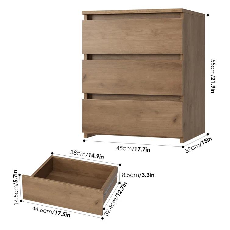 Bozidar 3 - Drawer Nightstand (Set of 2)