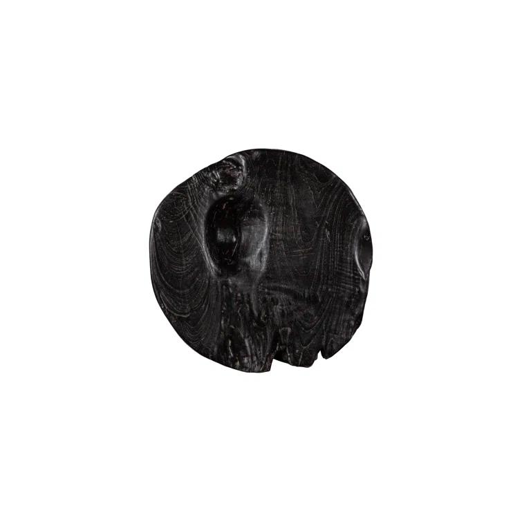 Black Wash Solid Wood Accent Stool
