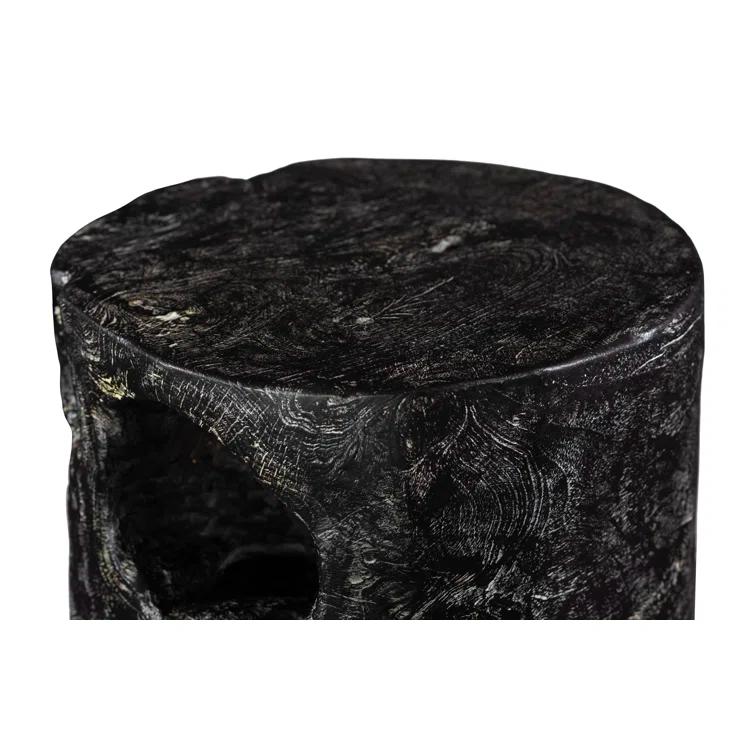 Black Wash Stool, Round