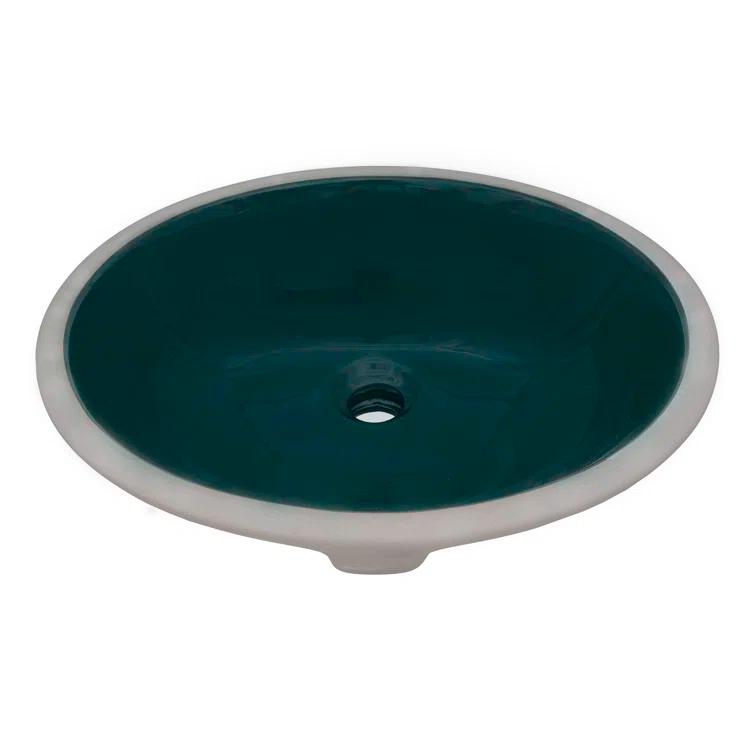 Ruvati 16 x 13 inch Undermount Bathroom Sink Oval Porcelain Ceramic with Overflow