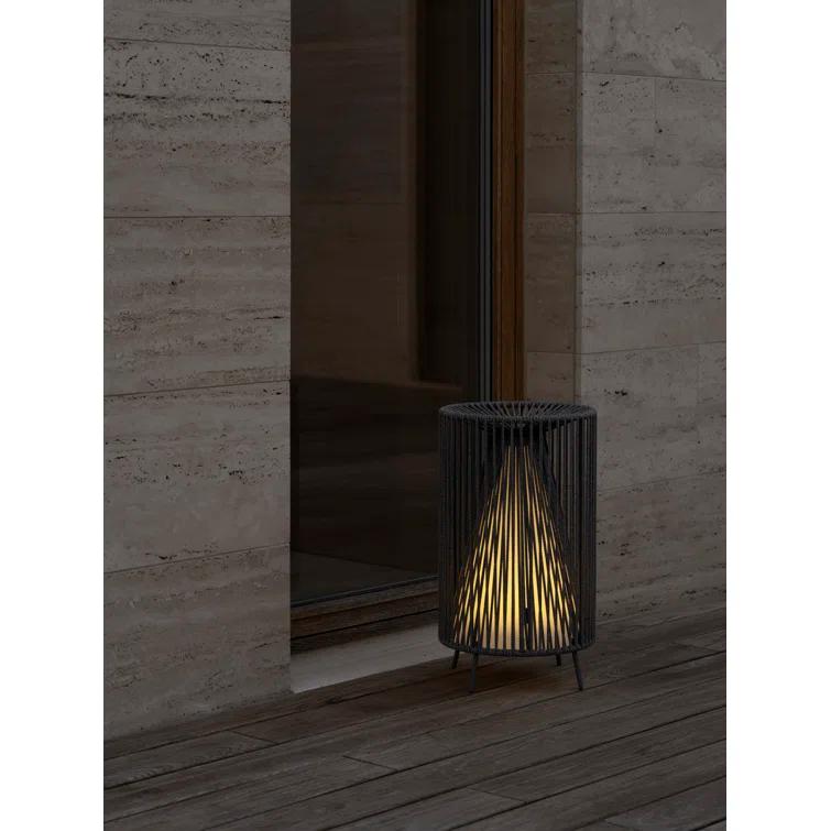 White Cordless Outdoor LED Lamp with Synthetic Rope