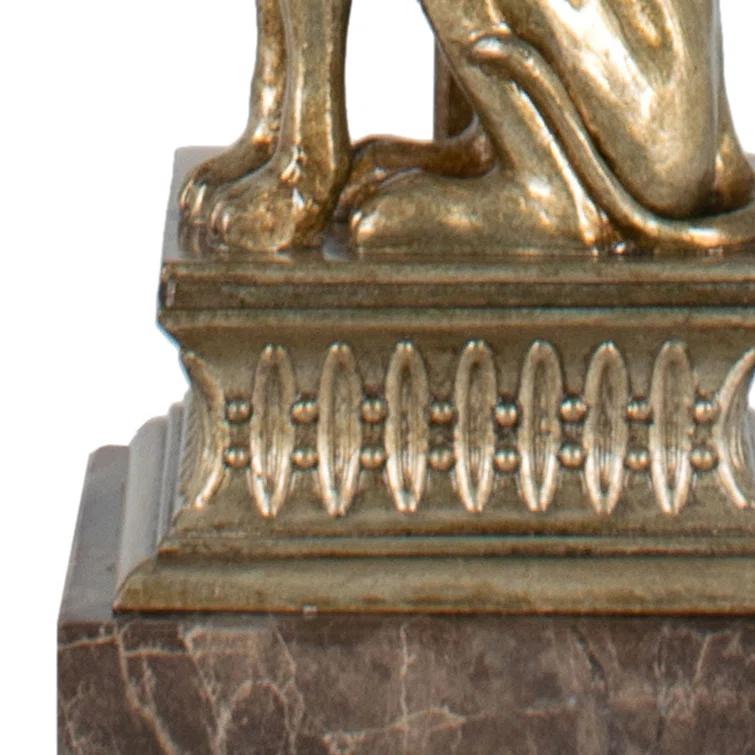 28" High Resin Table Lamp with Natural Fabric Shade, Gilded Silver