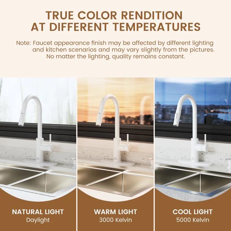 Willow Single-Handle Pull Down Sprayer Kitchen Faucet with Infrared Sensor, Soap Dispenser and Deck Plate