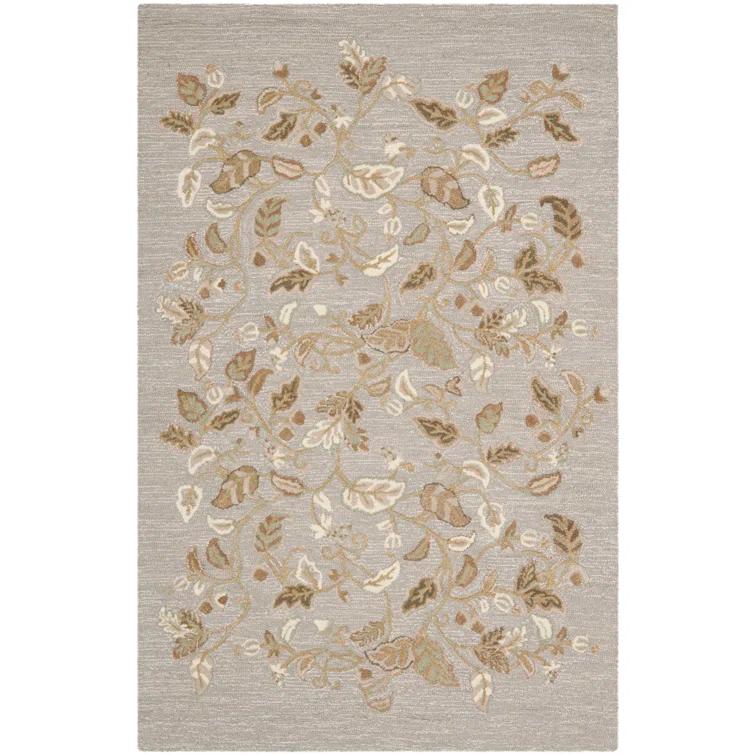 Autumn Martha Stewart Hand Tufted Wool/Viscose Floral Rug in Gray
