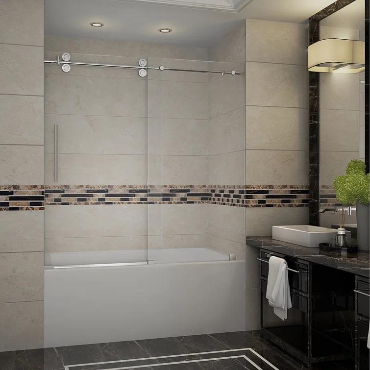 Aston TDR978-CH-60-10 Langham 60" H Single Sliding Frameless Tub Door