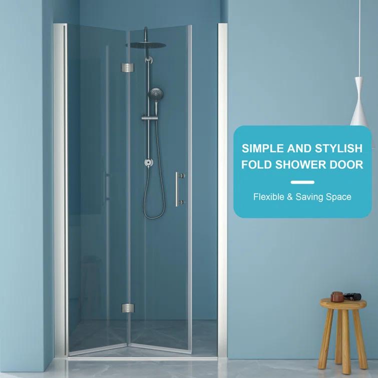 walterwork WYDHF170782Q 36"W x 72"H Folding Tempered Glass Shower Door