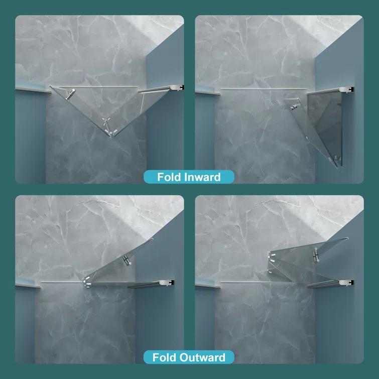 walterwork WYDHF170782Q 36"W x 72"H Folding Tempered Glass Shower Door