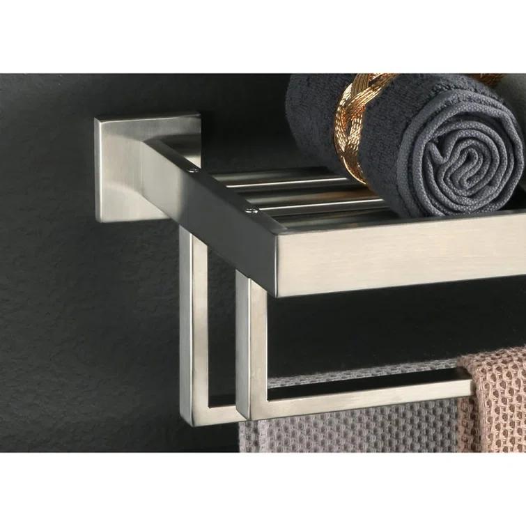 Double Towel Bar, 24 Inch Towel Racks for Bathroom, Modern Towel Holder for Bathroom Wall