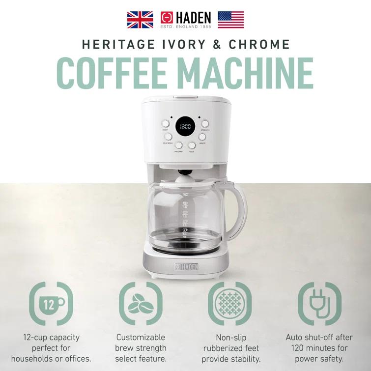 HADEN Ivory Programmable Drip Coffee Maker