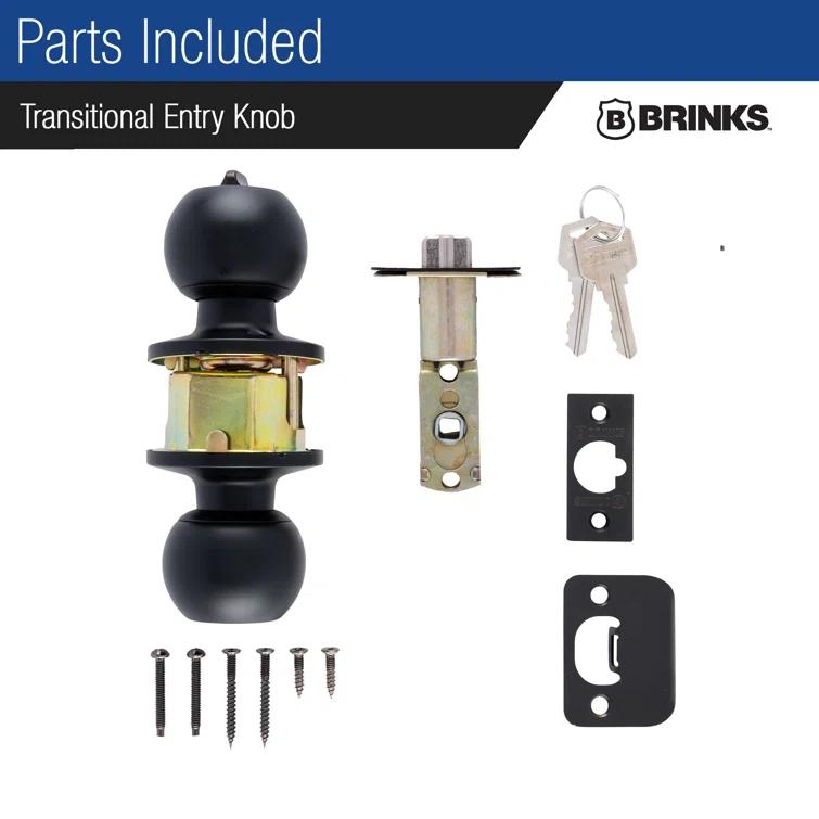 Brinks Raleigh Series Keyed Entry Transitional Ball Knob