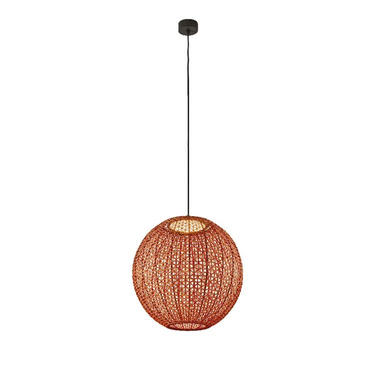 Black and Red Aluminum LED Globe Pendant Light