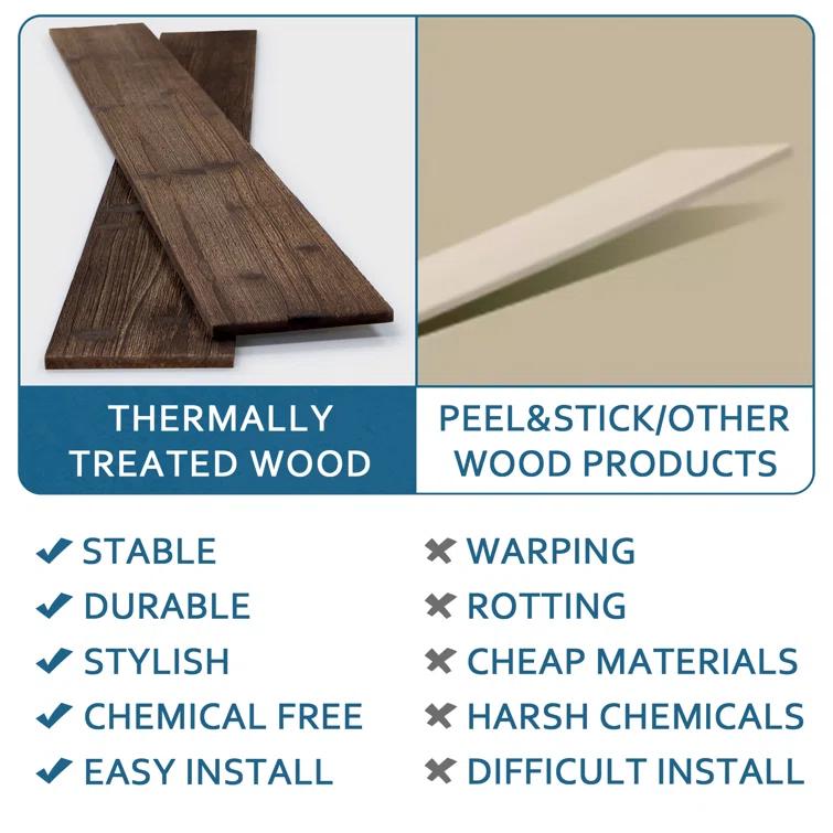 47.25" L x 4.75" W Solid Barn Wood Wall Planks Decorative Wall Paneling