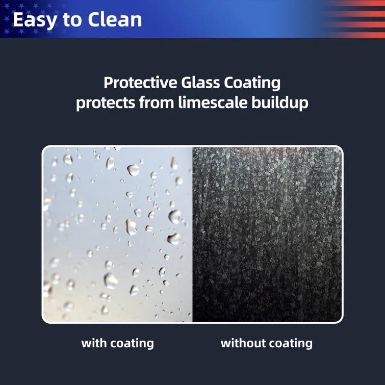 56"-60 ‘W x 75’ Aluminum Framed Shower Door