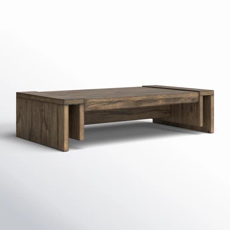 Rustic Fawn 60'' Rectangular Oak Veneer Coffee Table with Storage
