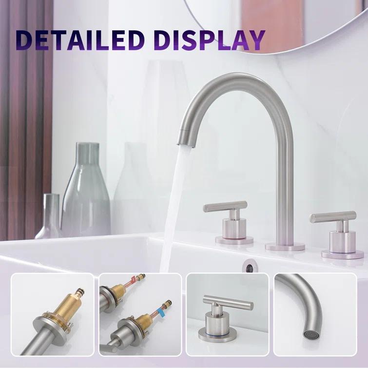 Widespread 2-handle Bathroom Faucet with Drain Assembly
