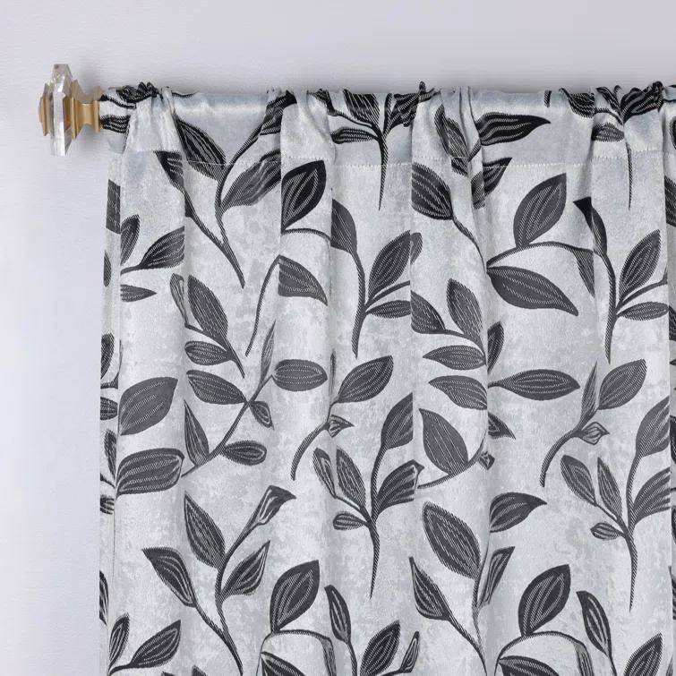 Superior Modern Bohemian Leaves Polyester Machine Washable Room Darkening Blackout Curtains by Superior (Set of 2)