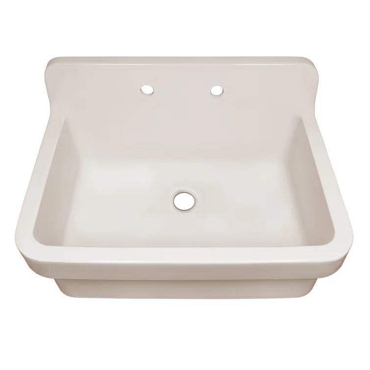 Whitehaus Old Fashioned Country Fireclay Utility Sink with High Backsplash