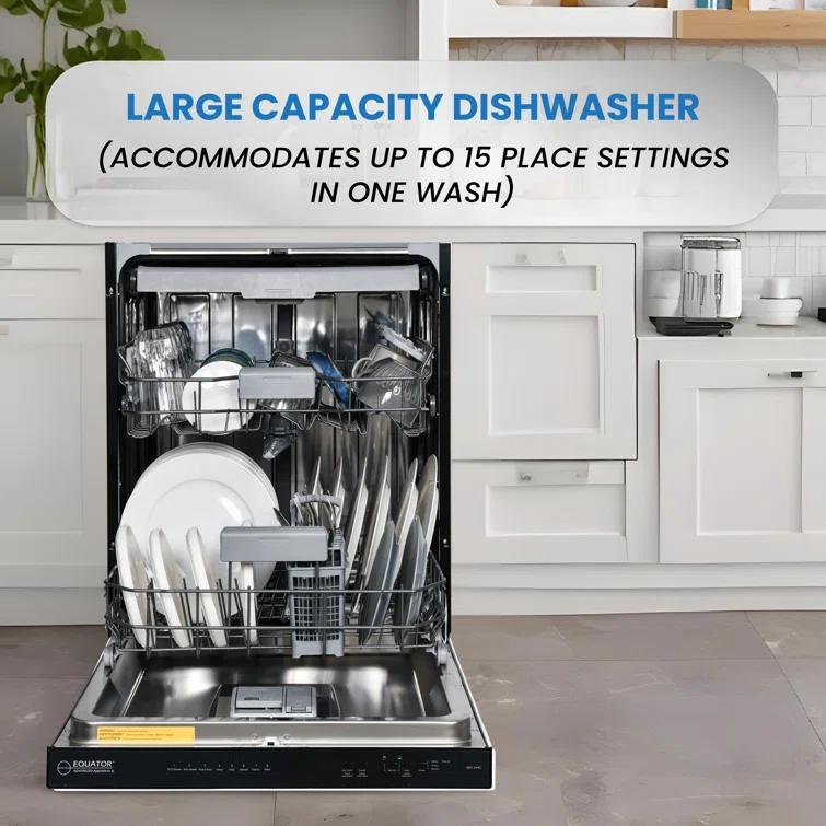 Equator 24 in Dishwasher Top Control 3 Rack 15 place 3.4g QUIET 51 dB 110V EStar
