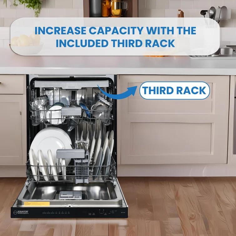 Equator 24 in Dishwasher Top Control 3 Rack 15 place 3.4g QUIET 51 dB 110V EStar