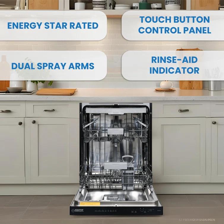 Equator 24 in Dishwasher Top Control 3 Rack 15 place 3.4g QUIET 51 dB 110V EStar