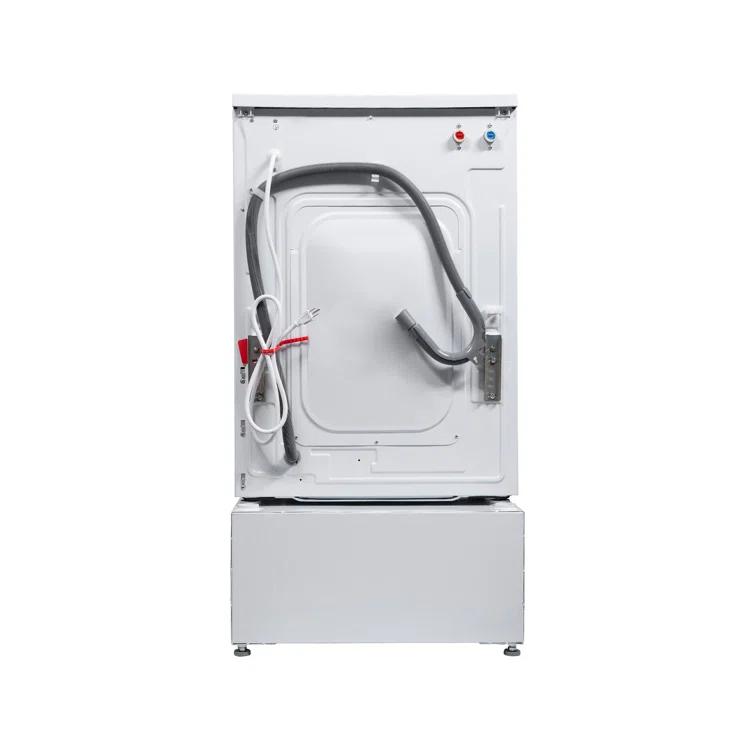 Equator Advanced Appliances Equator All-in-one Washer Dryer Ventless FULLY BUILTIN 0-CLEARANCE 1.62cf/15lbs 110V 1400RPM + Pedestal EZ 4700 C + PDL 4455 White