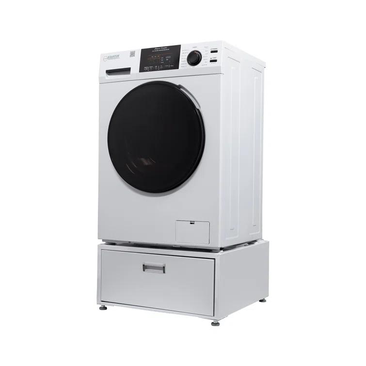 Equator Advanced Appliances Equator All-in-one Washer Dryer Ventless FULLY BUILTIN 0-CLEARANCE 1.62cf/15lbs 110V 1400RPM + Pedestal EZ 4700 C + PDL 4455 White