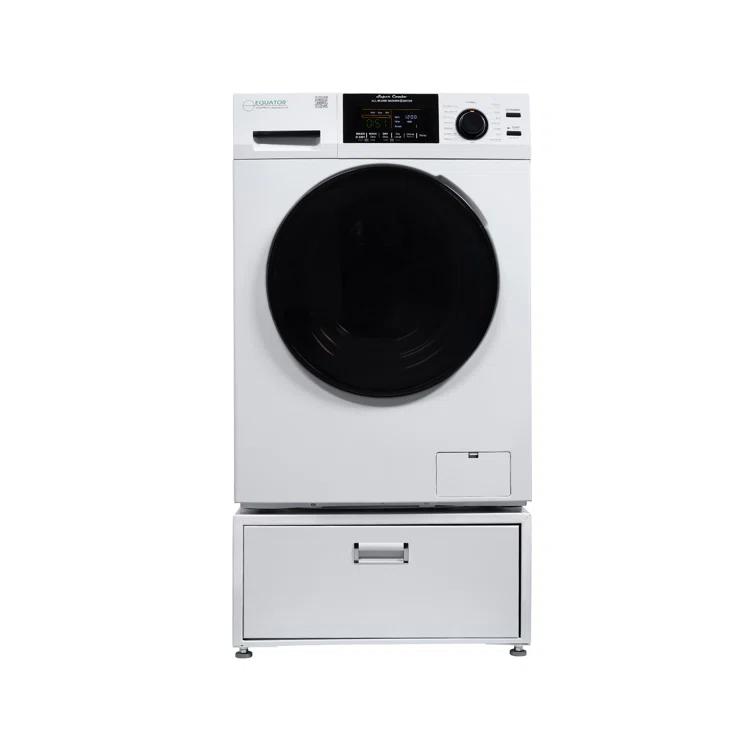 Equator Advanced Appliances Equator All-in-one Washer Dryer Ventless FULLY BUILTIN 0-CLEARANCE 1.62cf/15lbs 110V 1400RPM + Pedestal EZ 4700 C + PDL 4455 White