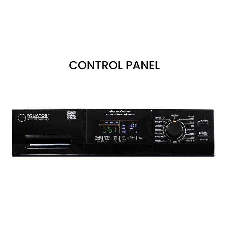 Equator Advanced Appliances All-in-one Washer Dryer Ventless FULLY BUILTIN 0-CLEARANCE 1.62cf/15lbs 110V 1400RPM with Pedestal EZ 4700 C + PDL 4455 Black