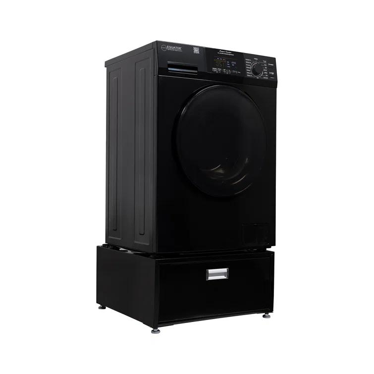 Equator Advanced Appliances All-in-one Washer Dryer Ventless FULLY BUILTIN 0-CLEARANCE 1.62cf/15lbs 110V 1400RPM with Pedestal EZ 4700 C + PDL 4455 Black