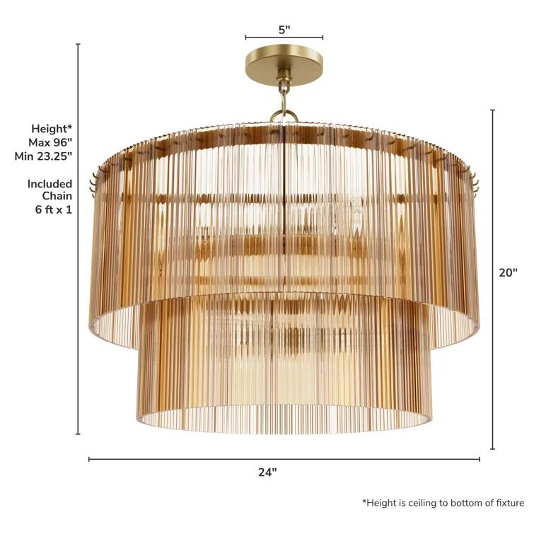 Ontario 6 Light Pendant Ceiling Light Fixture