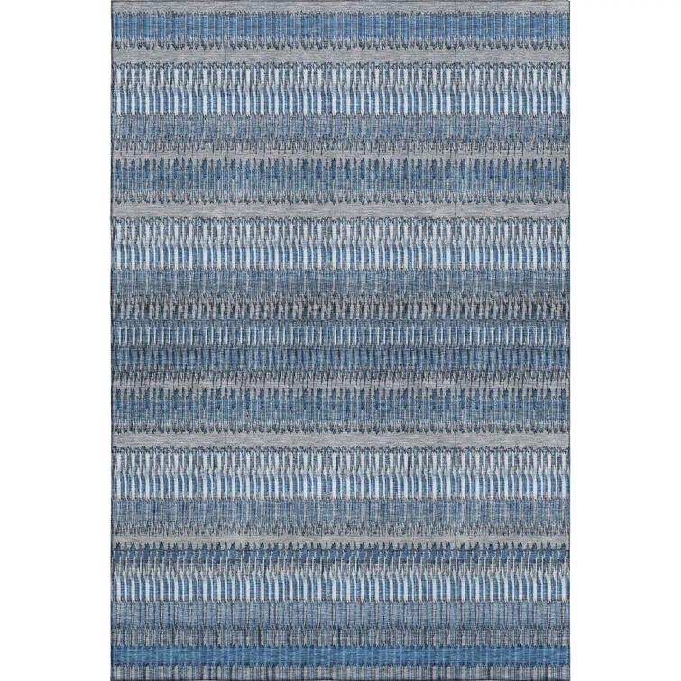 Premium Machine Washable Cerrito AMF589 Blue Rug