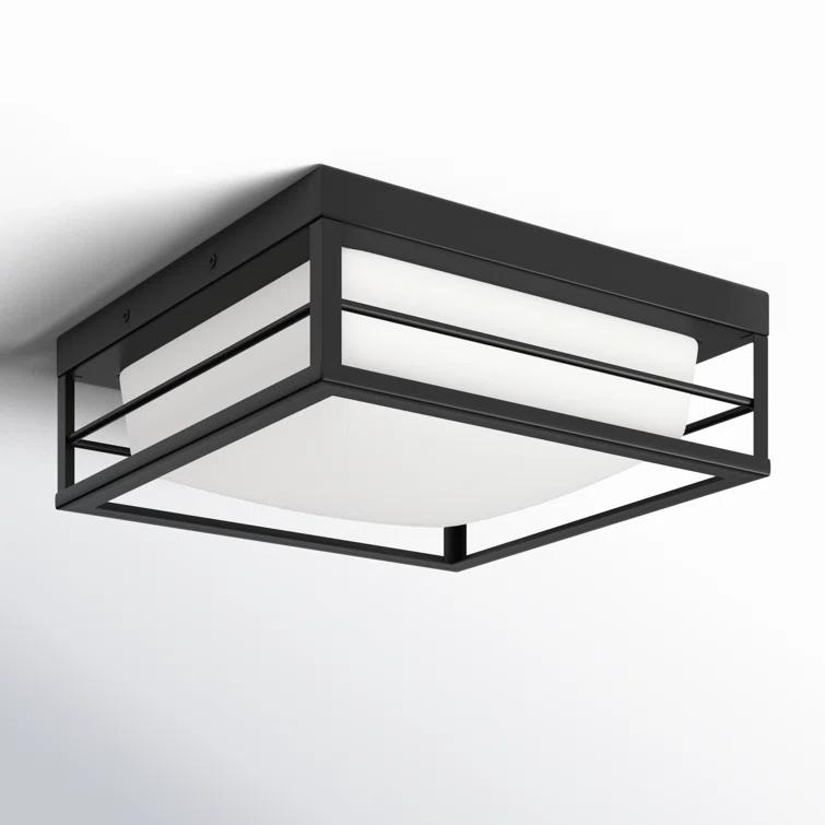 Generation Lighting Dearborn 1.0 -Light 12.0-in Matte Black Flush Mount Light