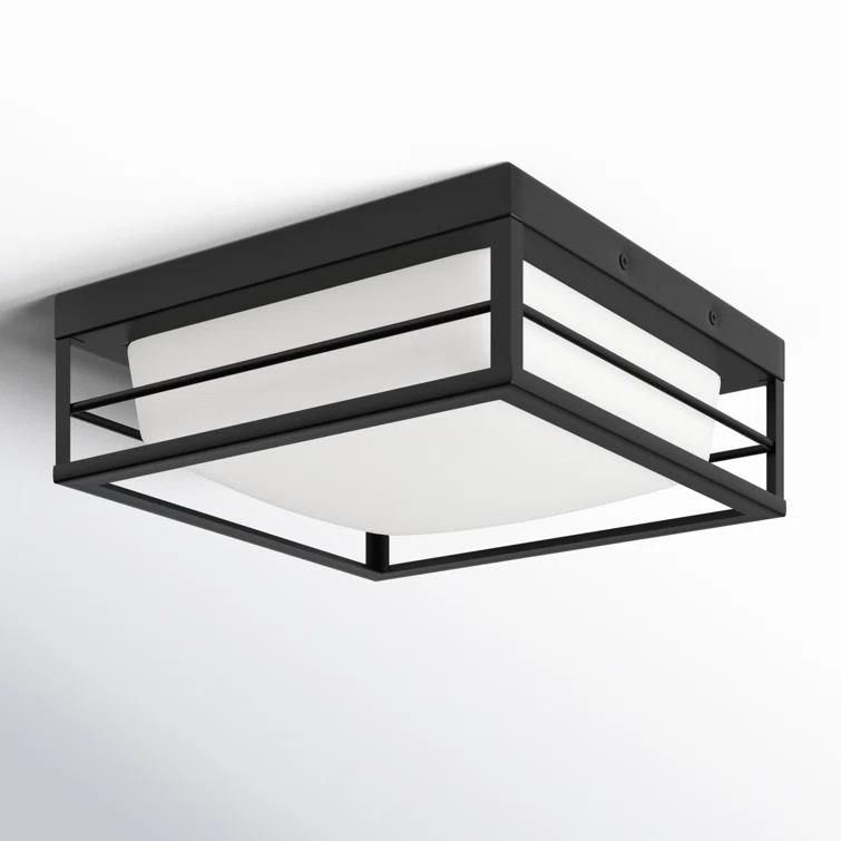 Generation Lighting Dearborn 1.0 -Light 12.0-in Matte Black Flush Mount Light