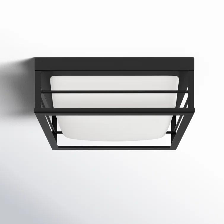 Generation Lighting Dearborn 1.0 -Light 12.0-in Matte Black Flush Mount Light