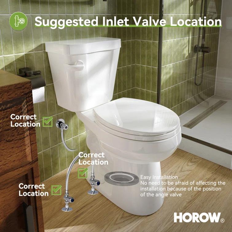 HOROW 1.28 GPF Round Chair Height Floor Mounted Two-Piece Toilet (Seat Included)